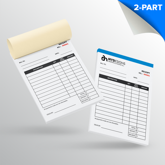 2-Part NCR Books - 5.5 x 8.5  inches