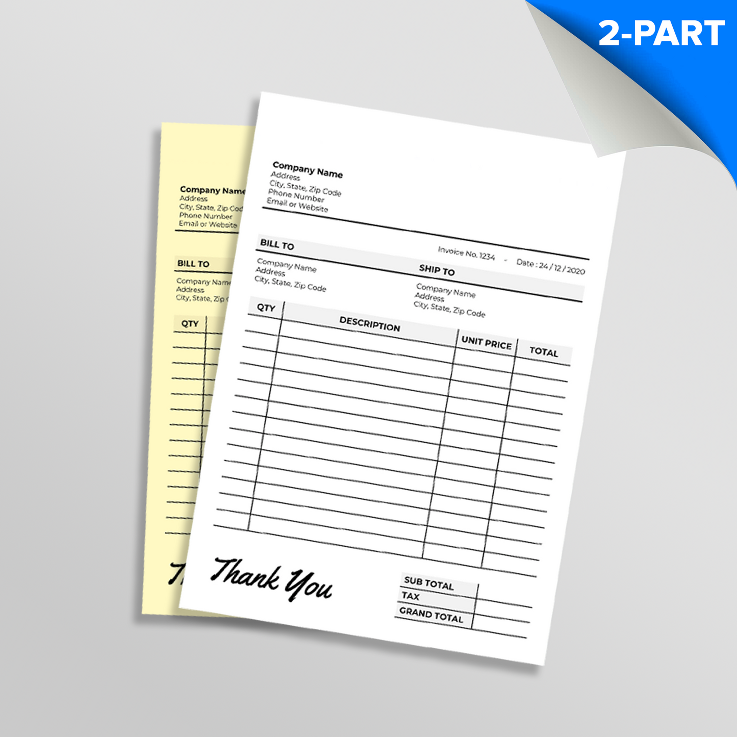 2-Part NCR Books - 5.5 x 8.5 inches