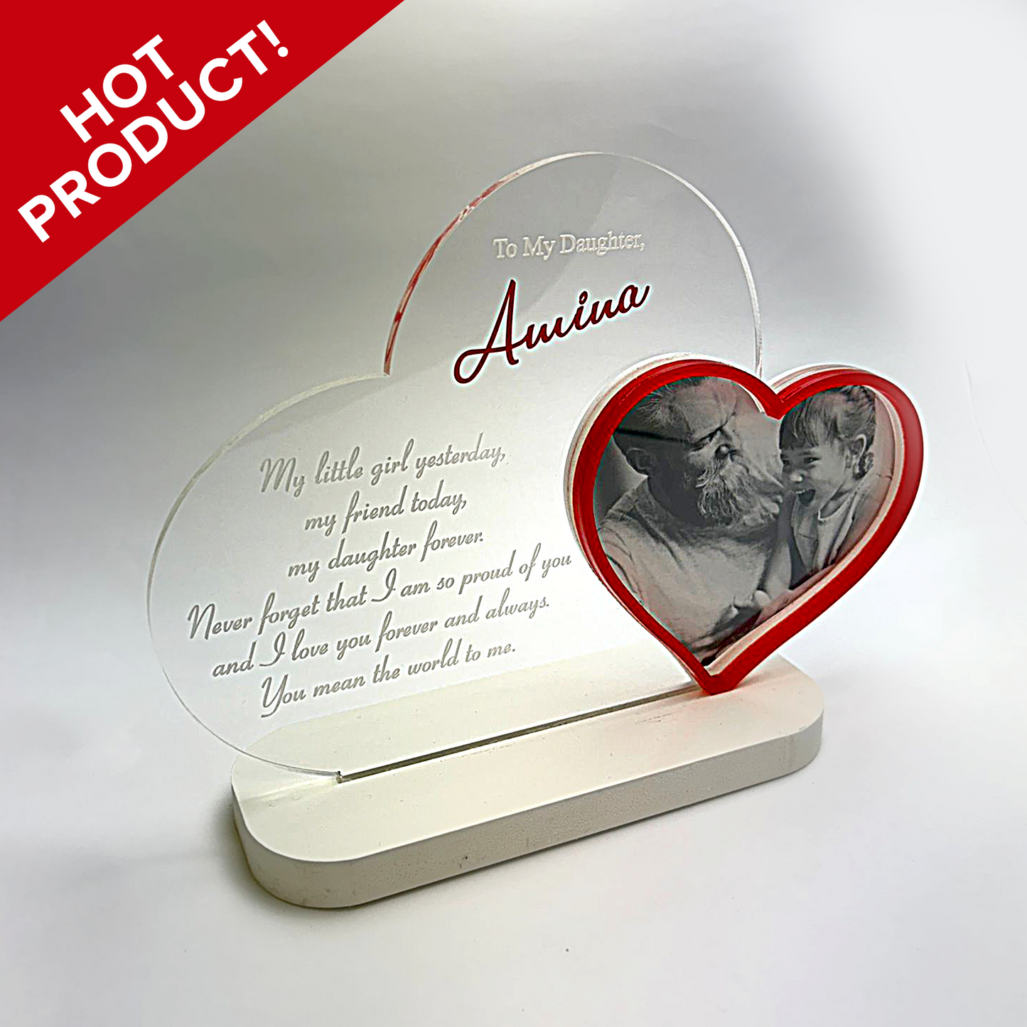 Personalized Acrylic Desk Signs - Inspirational Message / Greeting