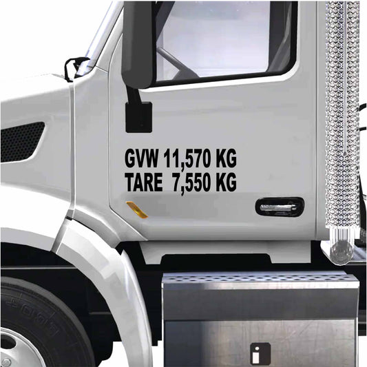 GVW & TARE Decals