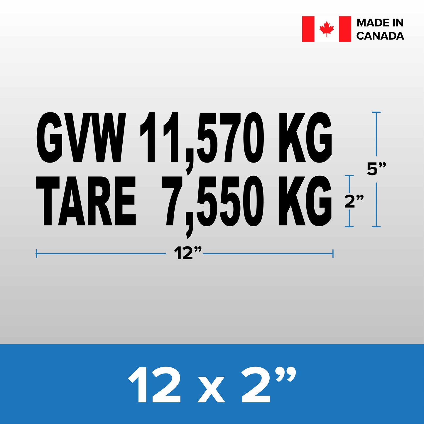 GVW & TARE DECALS
