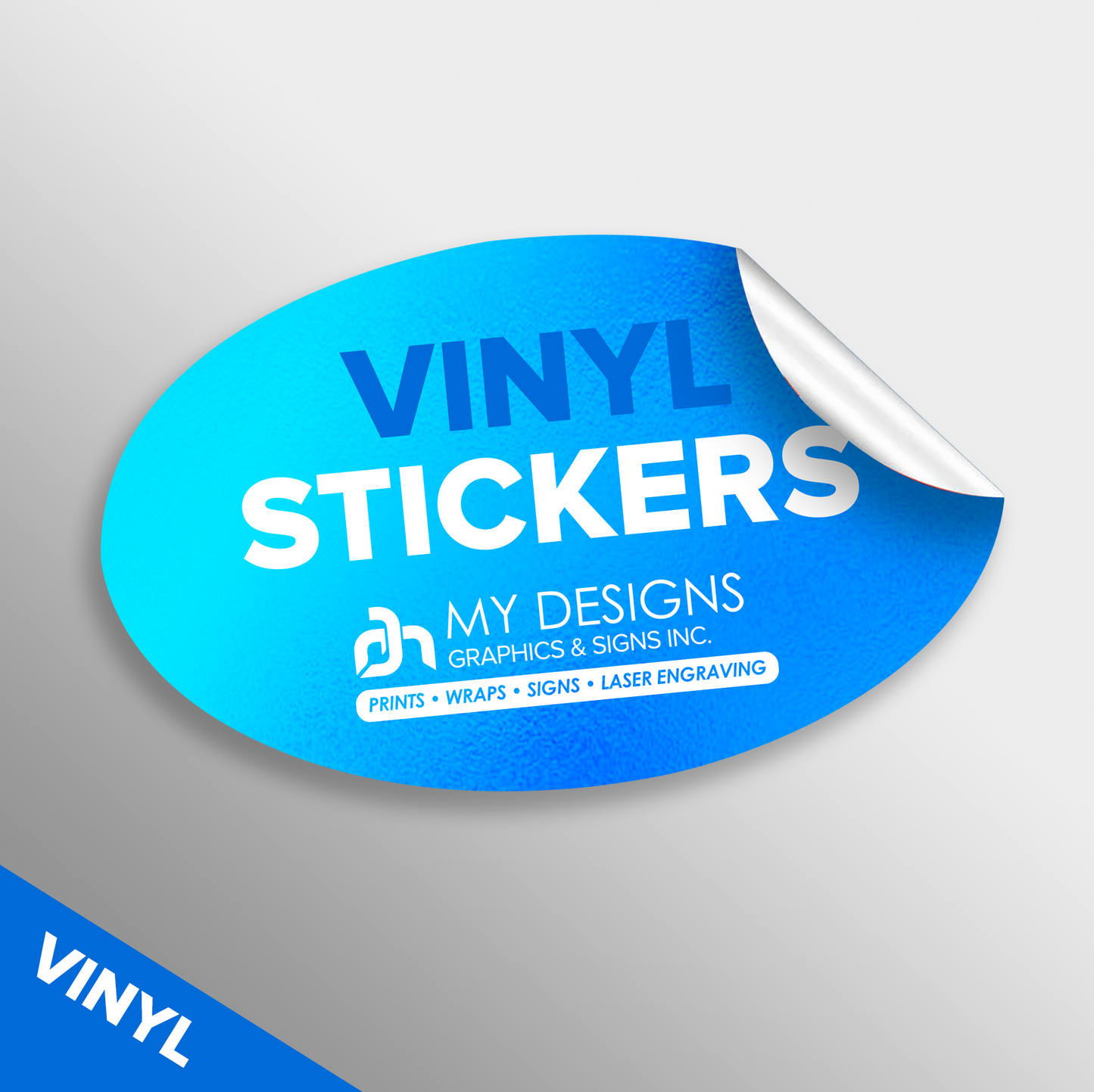 Vinyl Oval Stickers - 3"x 2"