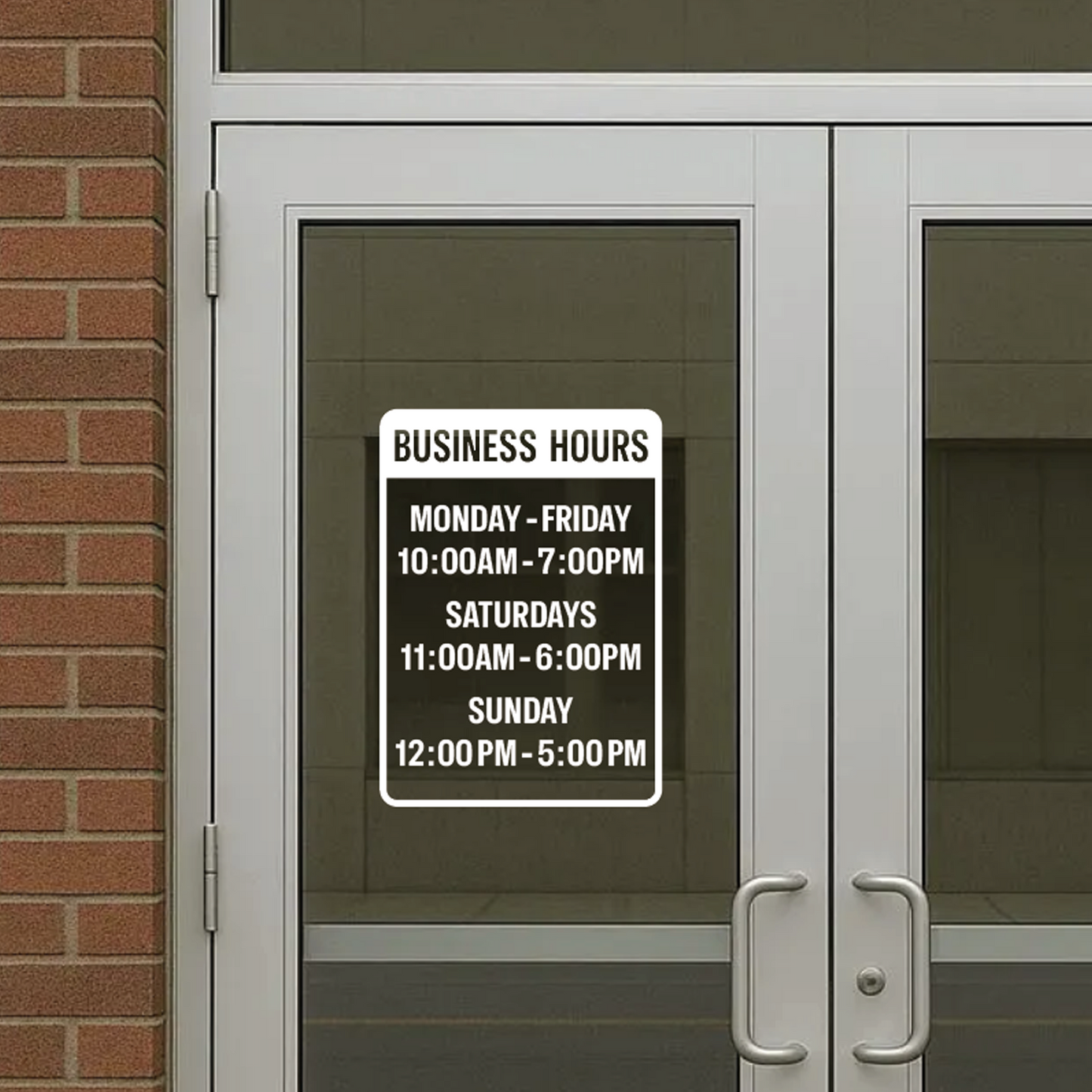 Custom Store Hours - Vinyl Sticker for Windows