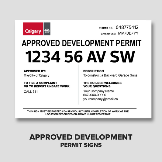 City of Calgary - Approved Development Permit Sign
