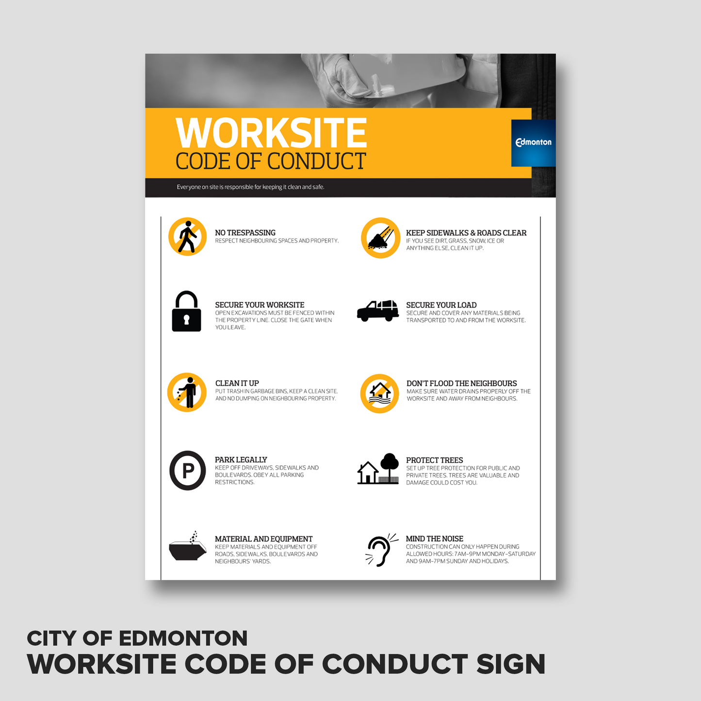 City of Edmonton - Code of Conduct Sign