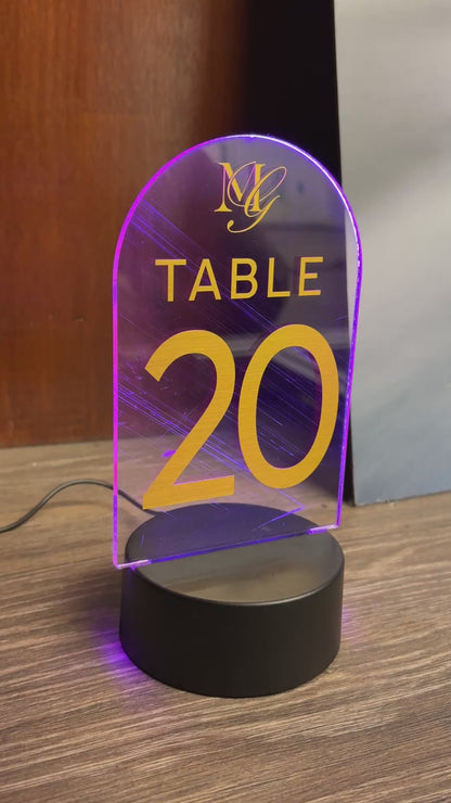 LED Illuminated Tabletop WIRED Acrylic Stands with Vinyl Graphics