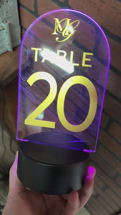 LED Illuminated Tabletop WIRED Acrylic Stands with Vinyl Graphics